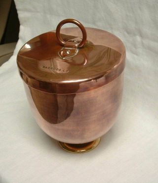 Stylish Quality Harrods Art Deco Copper & Brass Zinc Lined Tea Caddy 1930s