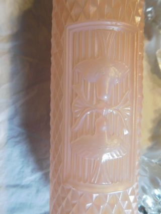 rare NOS torpedo bullet skyscraper art deco boudior vanity nightstand pink lamps 5