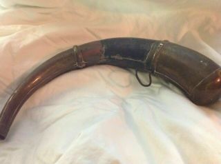 Vintage Civil War Era Brass Gun Powder Horn 3