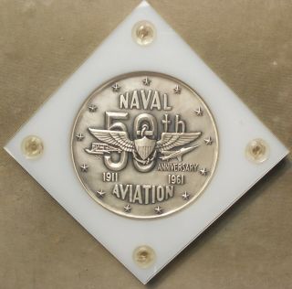 Naval Aviation 50th Anniversary 1911–1961 Golden Wings Silver.  999 Maco