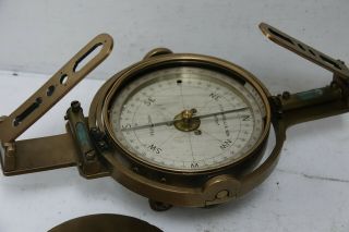 Good Quality J Casartelli & Son Surveyors Large Brass Compass Instrument - Rare