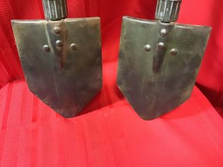 WW2 US 1944 Folding Shovels Pair Entrenching Tools Ames 1944 & Woods 1944 WWII 3