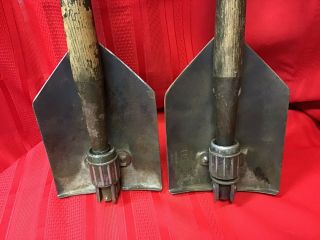 WW2 US 1944 Folding Shovels Pair Entrenching Tools Ames 1944 & Woods 1944 WWII 7