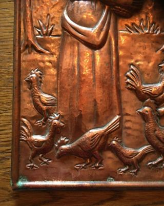 Rare Arts & Crafts Guild of Handicraft Style Figurative Copper Panel Circa 1890 5