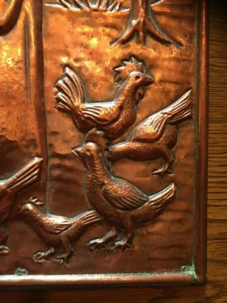 Rare Arts & Crafts Guild of Handicraft Style Figurative Copper Panel Circa 1890 6