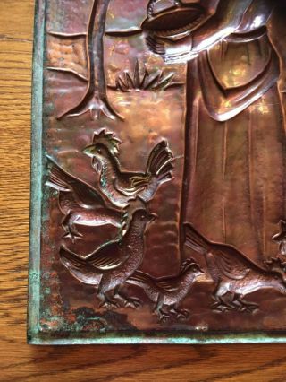 Rare Arts & Crafts Guild of Handicraft Style Figurative Copper Panel Circa 1890 9