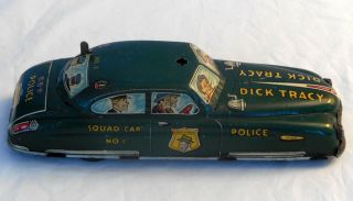 Vintage 1949 Dick Tracy Tin Police Squad Car Wind Up Marx
