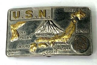 Vintage Us Navy Boatswain Mate Japan Theater Made Belt Buckle