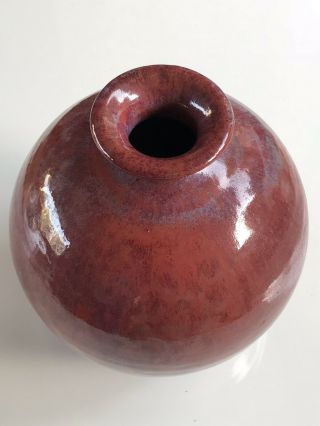 DAVID CRESSEY Earthgender Ceramic Vase Red Glaze Vintage California Modern 70s 4