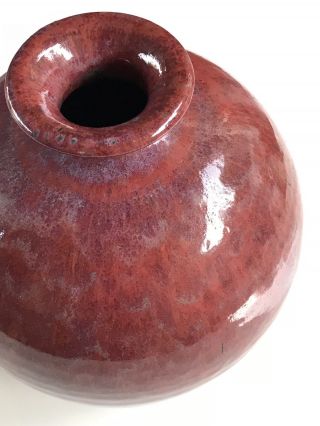 DAVID CRESSEY Earthgender Ceramic Vase Red Glaze Vintage California Modern 70s 5