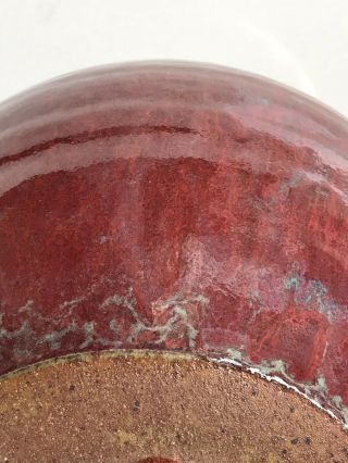 DAVID CRESSEY Earthgender Ceramic Vase Red Glaze Vintage California Modern 70s 6