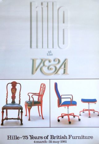 Rare Hille Poster 75 Years Of British Furniture Victoria And Albert Museum 1981