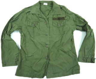Vintage 60s Army 1967 Poplin Vietnam Era Jungle Shirt Jacket Military Womens 16