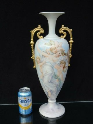 Stunning American Belleek Cac Lenox " Goddess Of Angels " Dbl Handled Urn / Vase