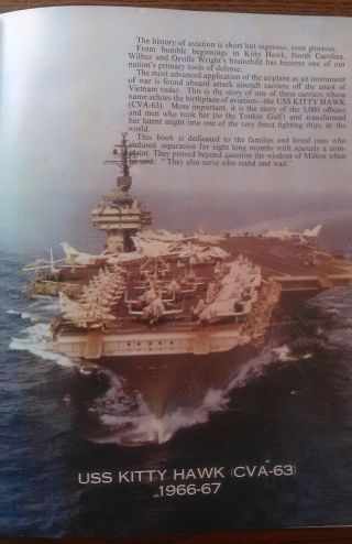 Uss Kitty Hawk 1966 - 67 Vietnam Aircraft Carrier Cruise Book W/mail Jacket