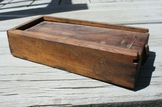 Antique Wooden Slide Top Candle Storage Box Jointed Pantry Aafa