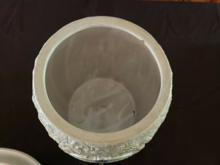 Pennsylvania Stoneware Ice Water Crock Cooler 2,  Cobalt Sunflower/Floral W/Lid 10