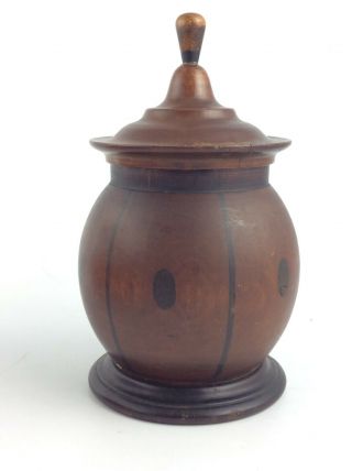 Antique Wooden Treen Turned Tobacco Jar