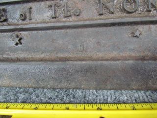 ANTIQUE 1800s VICTORIAN CAST IRON FIREPLACE FIRE BACK,  RULE OF THE NORTH STAR 11