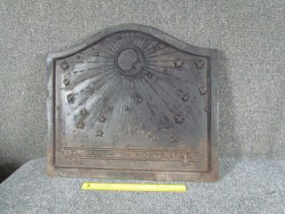 ANTIQUE 1800s VICTORIAN CAST IRON FIREPLACE FIRE BACK,  RULE OF THE NORTH STAR 5