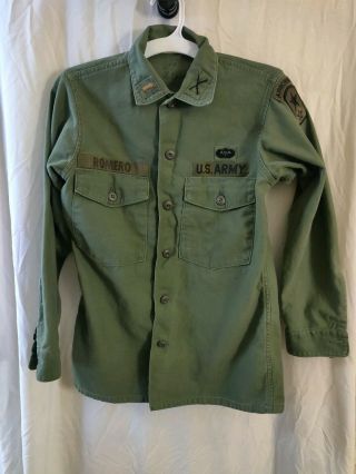 Us Vietnam Era Og 107 Fatigue Shirt Cotton Sateen Us Army 1967 Date 14 1/2 X 31