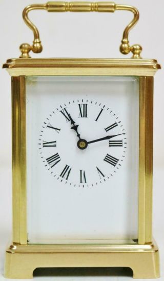 Antique French Classic Anglais Carriage Clock Brass 8 Day Platform Escapement