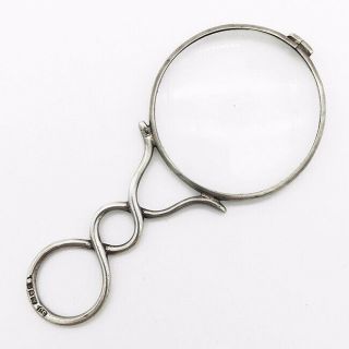 Antique English Sterling Silver Magnifying Glass Antique Magnifying Glass Loupe