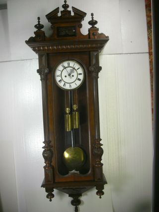 Antique Gebruder Resch " Remember " 2 - Weight Vienna Regulator Clock