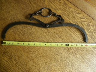 CIVIL WAR ERA IRON CANNON BALL TONGS - US MARKED & DATED - ARTILLERY MANS TOOL 8