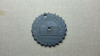 DUG RARE 1841 W.  H.  HARRISON LOG CABIN TOKEN SPUR ROWEL CIVIL WAR RELIC 5