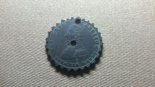 DUG RARE 1841 W.  H.  HARRISON LOG CABIN TOKEN SPUR ROWEL CIVIL WAR RELIC 6