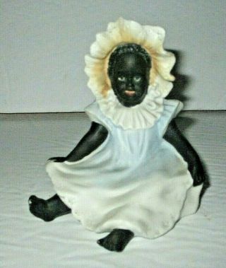 Antique Black Americana German Bisque Piano Baby Sunbonnet Girl Gebruder Heubach