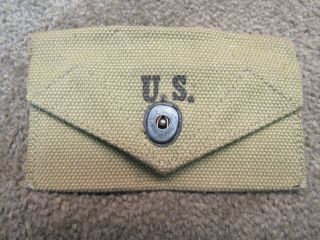 Us Ww2 M1924 First Aid Bandage Pouch Khaki 1942 Dated Wasson Mfg Co