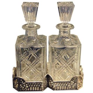 Silver Plate And Crystal Decanter Set