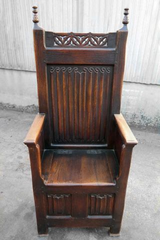 Antique Oak Throne From Ye Olde King 