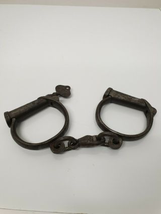 Antique Handcuffs C1850 19th Century Makers Mark Thompson