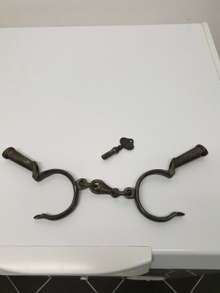 Antique Handcuffs C1850 19th Century Makers Mark Thompson 4