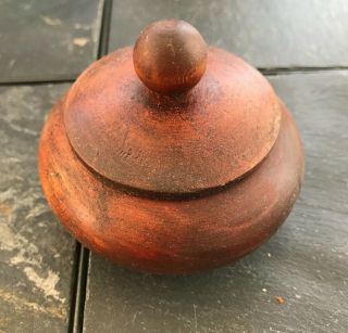 Antique Treenware Lathe Turned Salt Box Circa 18th Century