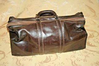 Antique 21 " Long Dark Leather Doctor 