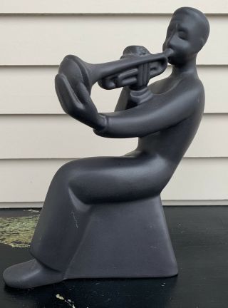 Vtg Mid Century Modern Trumpet Player Jazz Pottery Ceramic Bell Of California