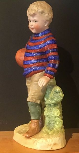 Rare Heubach Figurine Rugby / Football Boy German Bisque Figure 5
