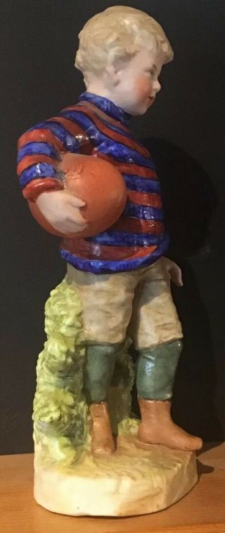 Rare Heubach Figurine Rugby / Football Boy German Bisque Figure 6