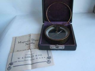 Vintage W.  S.  Darley & Co.  Magnetic Dipping Needle W/ Case & Directions