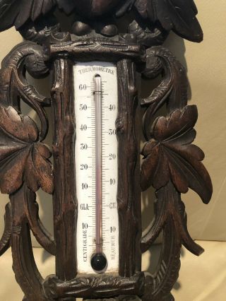 Antique French Radiguet Hand Carved Barometer,  black forest Style,  1870 - 1900 2