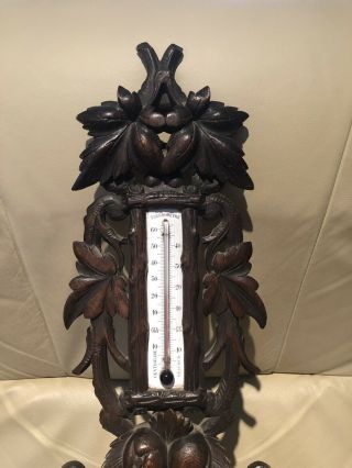 Antique French Radiguet Hand Carved Barometer,  black forest Style,  1870 - 1900 5