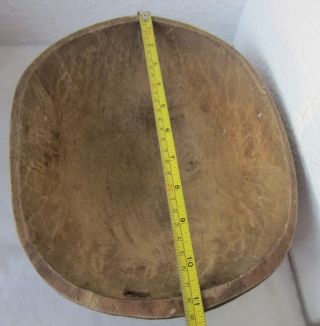 antique primitive hand - hewn carved wooden trencher dough bowl,  wood 5