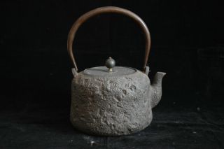 Tetsubin Teapot Tea Kattle Japanese Antique Iron Japan T388