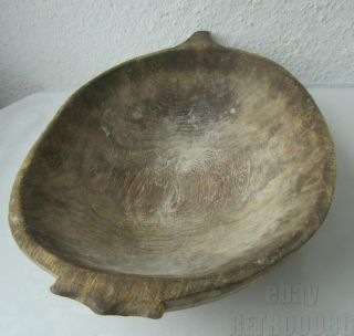 Hand - Hewn Antique Primitive Wooden Dough Bowl,  Patina,  Wood,  Old