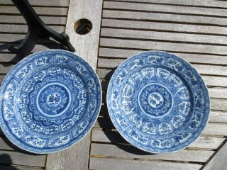 A Pair Chinese Blue And White Porcelain Plate,  Kangxi Period/18th