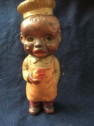 Vintage Rare Celluloid Black Americana Chef With Moving Eyes